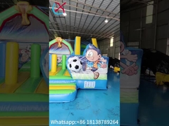 子供用PVC充気式バウンサー コンボ スライド サッカーテーマ 城遊び場