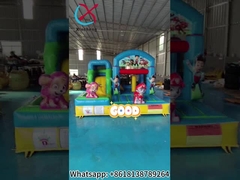 人気漫画 滑り台付きの膨らませた跳ね上がる家 パワーのパトロール 子供のための膨らませたコンボ
