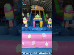 充電式スライド カラフル アイスクリーム 子供用の充電式ダブルドライスライド