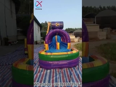 巨大充電式スライド 充電式ダブルウォータースライド ロングレーン城