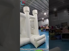 充電式ホワイトウェディング スライド付き跳ね返し城