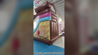 かわいいクマのバウンスハウス 滑り台付き 子供用