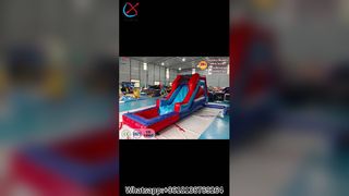 巨大なインフレータブル ウォーター スライド プールの楽しみ