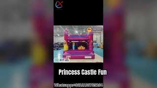 女の子のためのピンクプリンセスインフレータブル城