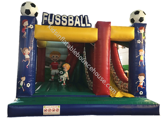 膨脹可能なサッカーの販売のスライドとのコンボの普及した膨脹可能なfussballのジャンプは膨脹可能なフットボールのジャンプの家をカスタマイズしました