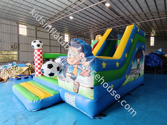 子供用PVC充気式バウンサー コンボ スライド サッカーテーマ 城遊び場