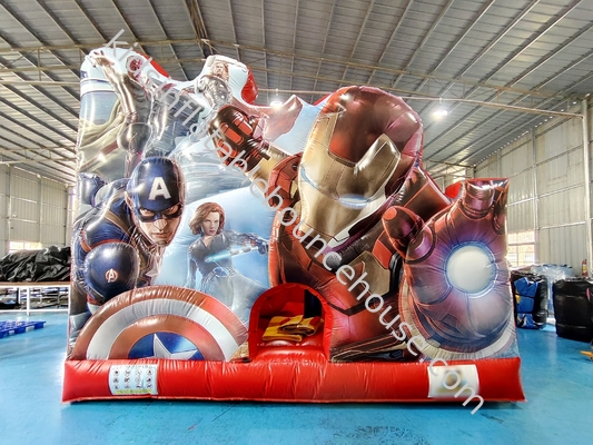 新デザイン デジタルプリント 吹き飛ばし式 スライド付き ブランスハウス マーベル アイアンマン 吹き飛ばし式 ジャンプ城 子供向け