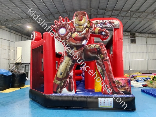 新デザイン デジタルプリント 吹き飛ばし式 スライド付き ブランスハウス マーベル アイアンマン 吹き飛ばし式 ジャンプ城 子供向け